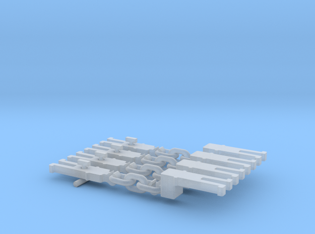 NEM OO Type 4 Couplings - Adaptor 3 Link x4 in Tan Fine Detail Plastic