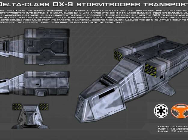 Imperial Delta-class DX-9 stormtrooper transport in Tan Fine Detail Plastic