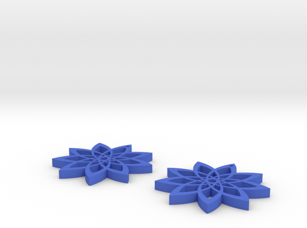 9-point Star Earring in Blue Processed Versatile Plastic