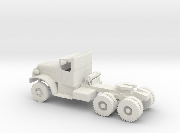 1/87 Scale White 6x6 Tractor in White Natural Versatile Plastic