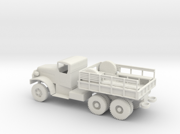 1/87 Scale White 6-ton 6x6 Cargo Truck Hardtop in White Natural Versatile Plastic