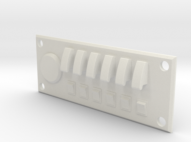 Scale Built Switch Panel for RC Crawler in White Natural Versatile Plastic