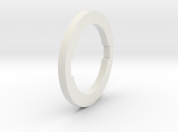 Pressure Fibre Ring with 2 cutouts in White Natural Versatile Plastic