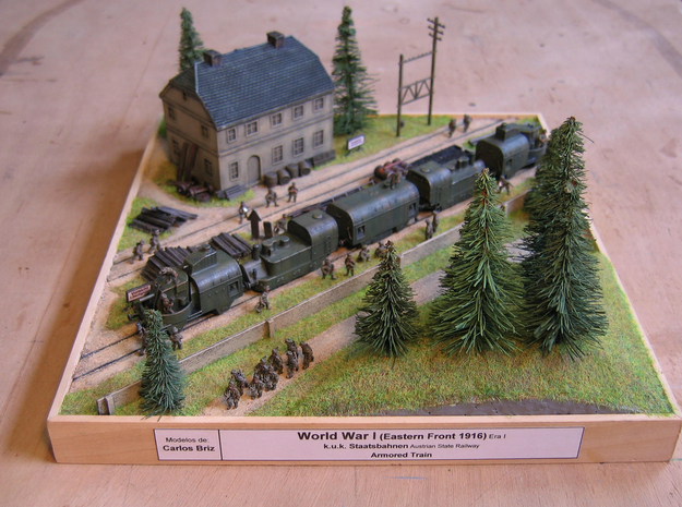 1/144th scale Armoured Steam Locomotive in Tan Fine Detail Plastic