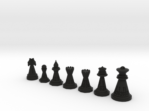 XL Chess Dice in Black Natural Versatile Plastic