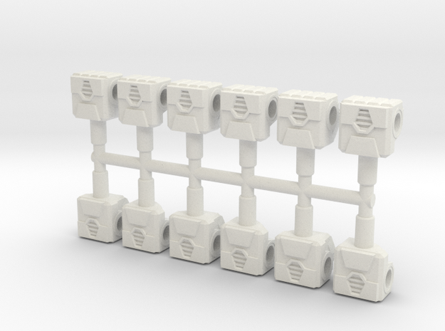 Robot Fists, 3mm in White Natural Versatile Plastic