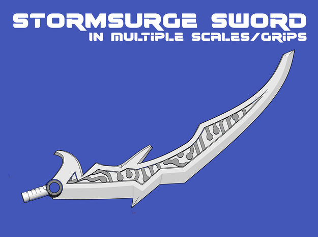 StormSurge Sword (3mm, 4mm, 5mm) in White Natural Versatile Plastic: d10