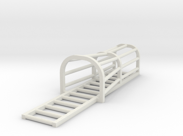 1/64 "S" Scale Ladder Cage with Taper   in White Natural Versatile Plastic