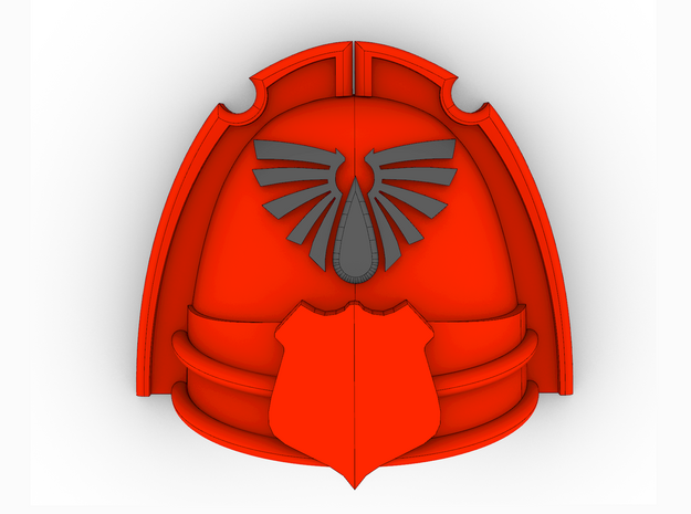 Legions Of Michael V7 Ornate Shoulder Pads  in Tan Fine Detail Plastic