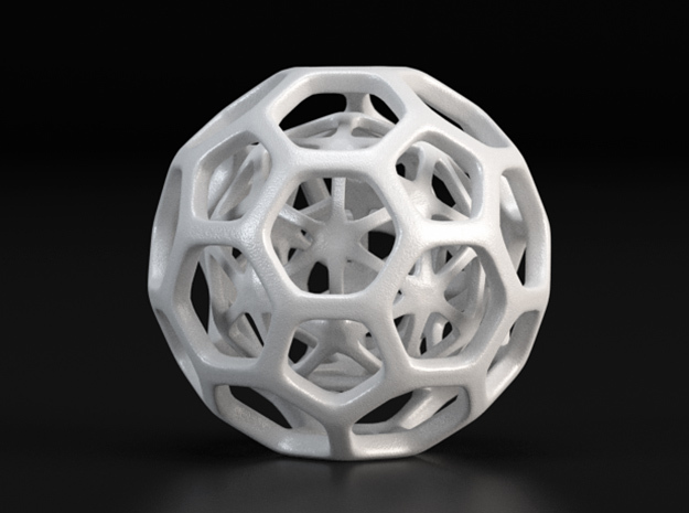 Little Hedron in White Processed Versatile Plastic