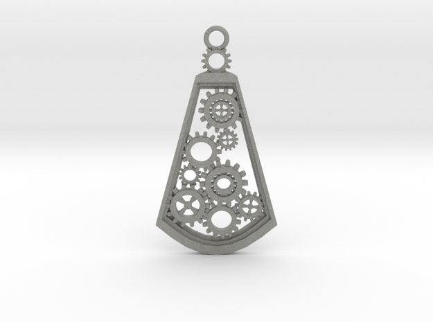 Steampunk pendant in Gray PA12: Medium