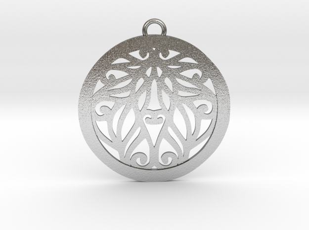 Aria pendant metal in Natural Silver: Medium