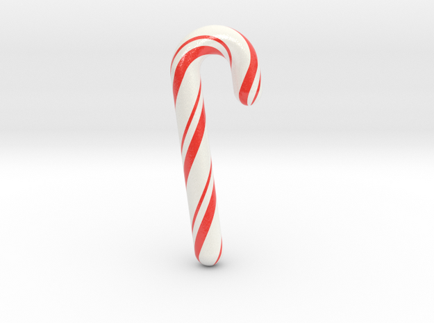 Candy cane - Very Large in Glossy Full Color Sandstone