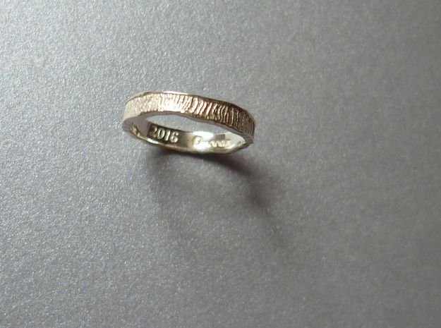 O-cean Pinky Ring (Size 4) in Fine Detail Polished Silver