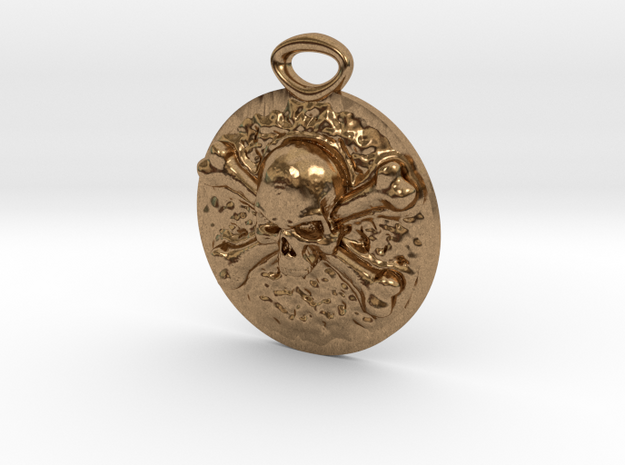 "Concho" Skull and Crossbones medallion in Natural Brass