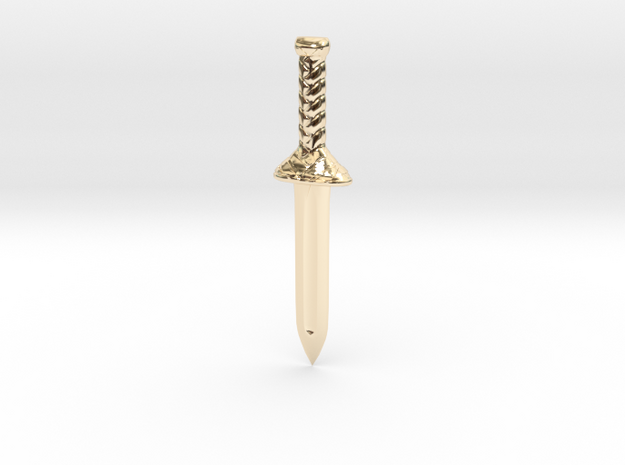 Small Norse Dagger in 14k Gold Plated Brass