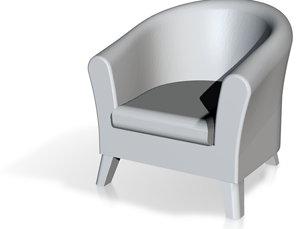 1:48 Club Chair in Tan Fine Detail Plastic