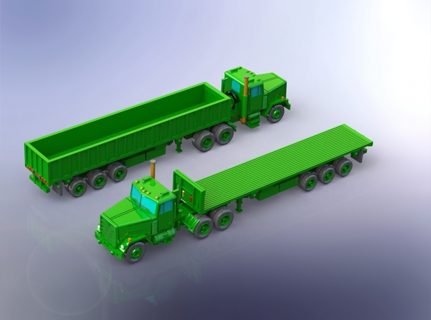 M915 Tractor w. M872 Semitrailers 1/200 in Tan Fine Detail Plastic