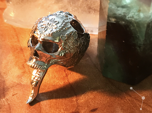 Ambrosia Skull - Pendant - Vessels in Rhodium Plated Brass