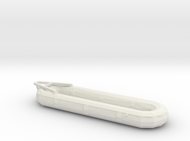 1/96 Scale Pneumatic Barge in White Natural Versatile Plastic
