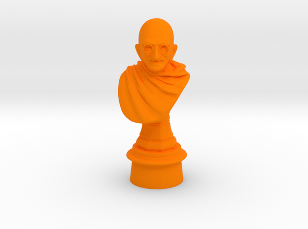 Ivory Gandhi v1 in Orange Processed Versatile Plastic: Medium