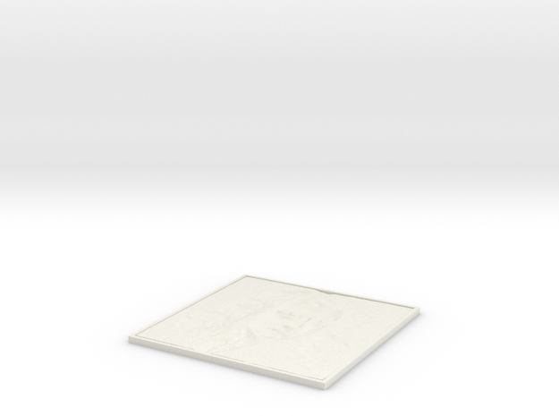 Newton Square Lithopane in White Natural Versatile Plastic