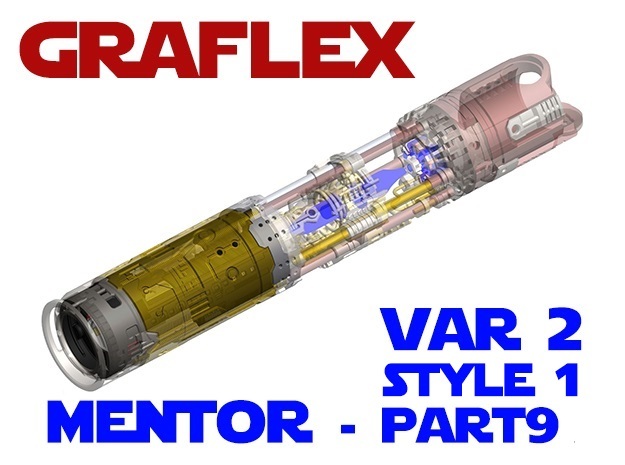 Graflex Mentor - Var2 Part9 Style1 - Power Module in White Natural Versatile Plastic