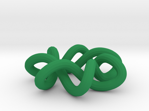 Ornament Torus Knot 7 -1 in Green Processed Versatile Plastic