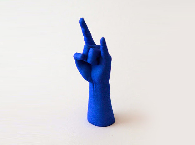 Zombie Hand - Metal Horns in Blue Processed Versatile Plastic