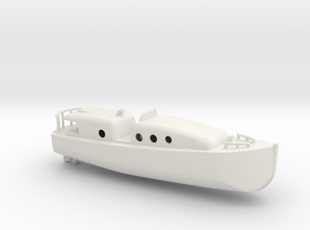 1/96 Scale 35 ft Motor Boat in White Natural Versatile Plastic