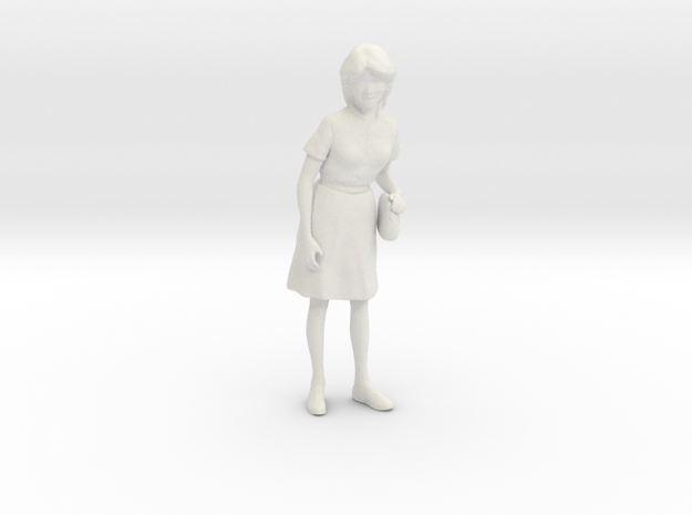1/24 Spectator Lady in Skirt in White Natural Versatile Plastic