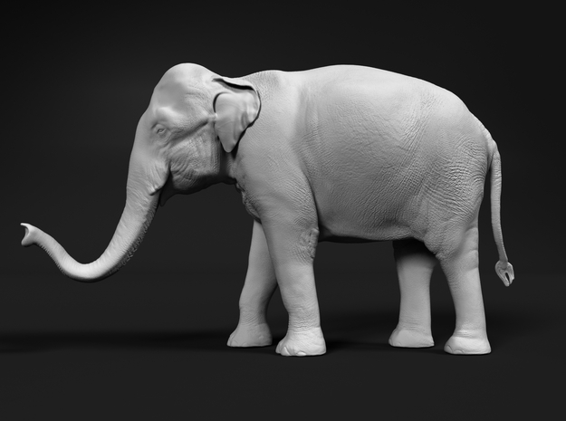 Indian Elephant 1:48 Standing Female 2 in White Natural Versatile Plastic