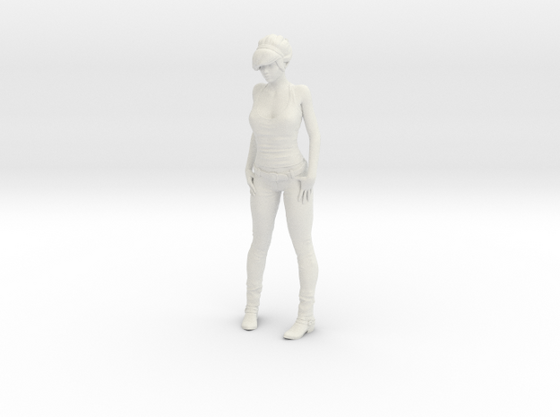 Julia Pinup Girl Sexy Model Figure for Diorama in White Natural Versatile Plastic