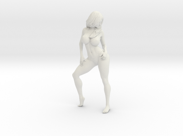 Jaleen Pinup Girl Sexy Model Figure for Diorama in White Natural Versatile Plastic