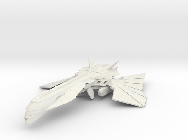 Romulan Core Class Destroyer WarBird V2 in White Natural Versatile Plastic