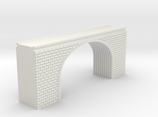 N Scale Arch Bridge Double Track 1:160 in White Natural Versatile Plastic