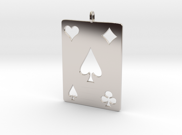 Ace of Spades in Rhodium Plated Brass