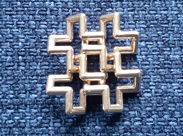Hash Tag Pendant in Natural Bronze (Interlocking Parts)