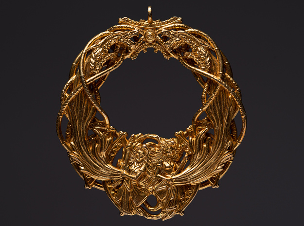 Dragon Rockstar Pendant in Natural Brass