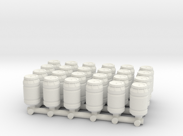 1-87 Scale Rain Barrels x24 in White Natural Versatile Plastic