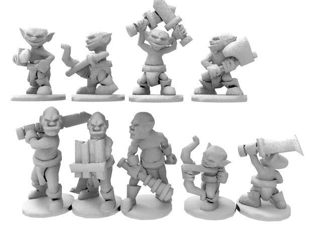 Orcs and Goblins in White Natural Versatile Plastic