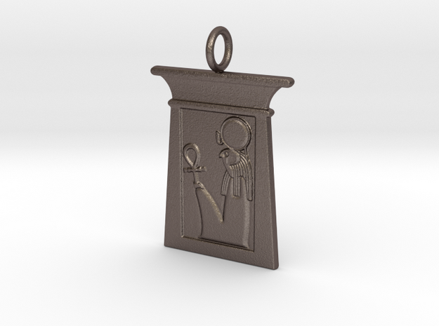 Enshrined Ra amulet in Polished Bronzed-Silver Steel