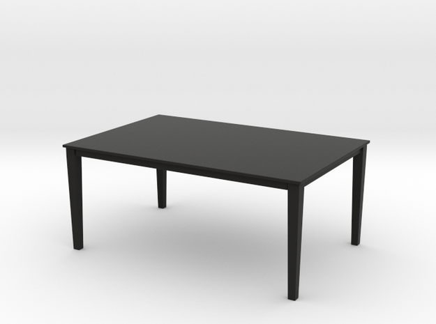 1:24 Dining Room Table for Dollhouse in Black Natural Versatile Plastic