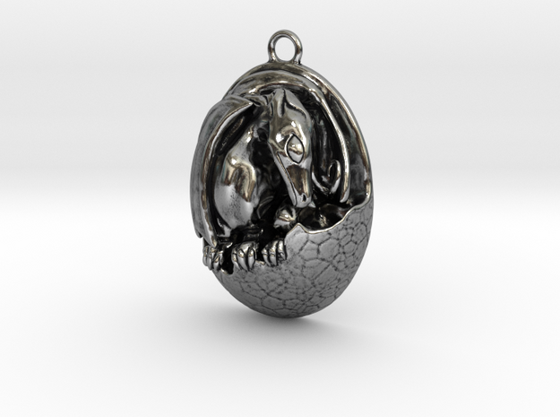 Hatching Dragon in Antique Silver