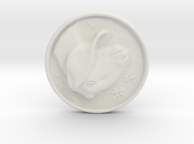 Nubian Doe Coin in White Natural Versatile Plastic