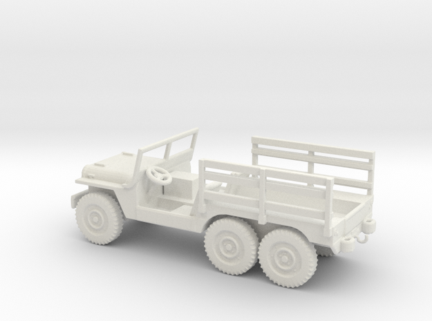 1/87 Scale 6x6 Jeep Cargo in White Natural Versatile Plastic