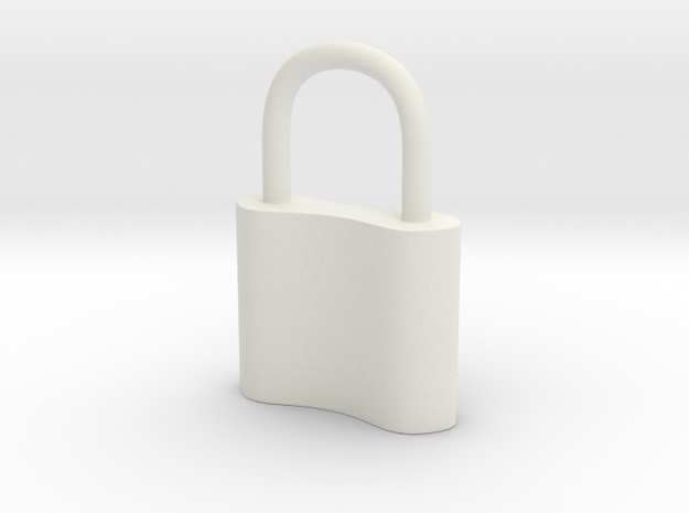 Cosplay Charm - Small Padlock in White Natural Versatile Plastic