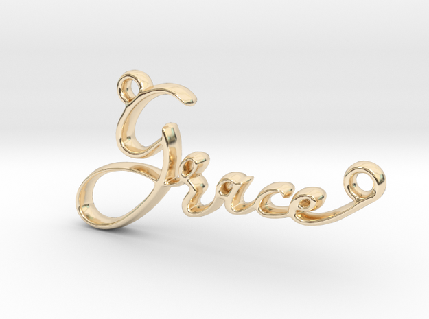 Grace First Name Pendant in 14k Gold Plated Brass