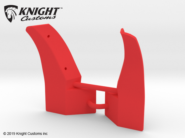 KCLD006 Delta Mudflaps FRONT in Red Processed Versatile Plastic