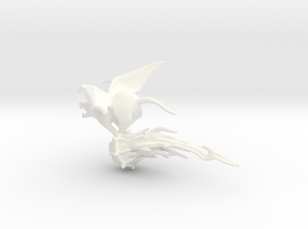 Winged Rat with Plague Censer 1 in White Processed Versatile Plastic